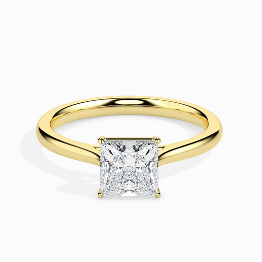 1ct D-VS1 Princess Lab grown Diamond Solitaire ring in 18k Gold