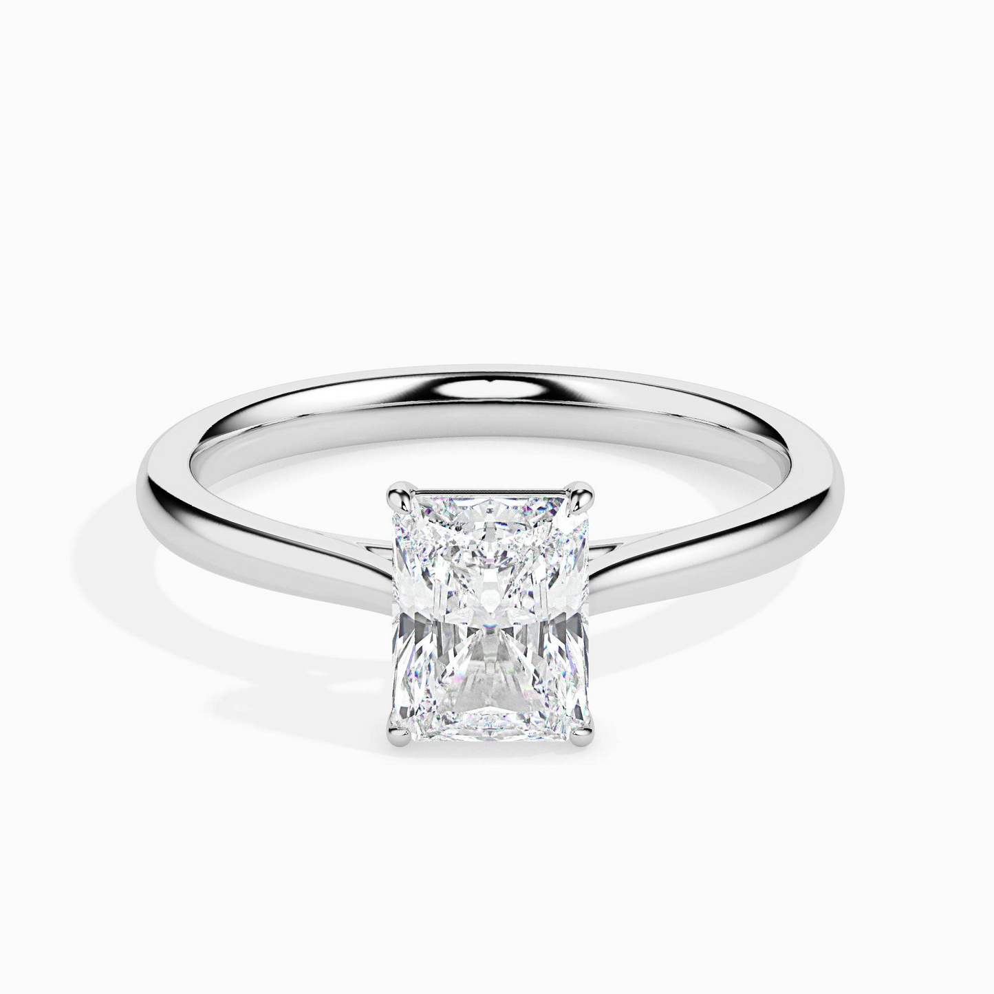 1ct D-VS1 Radiant Lab grown Diamond Solitaire ring in 18k Gold