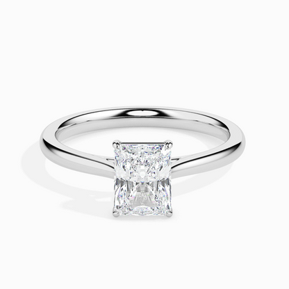 1ct D-VS1 Radiant Lab grown Diamond Solitaire ring in 18k Gold