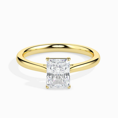 1ct D-VS1 Radiant Lab grown Diamond Solitaire ring in 18k Gold