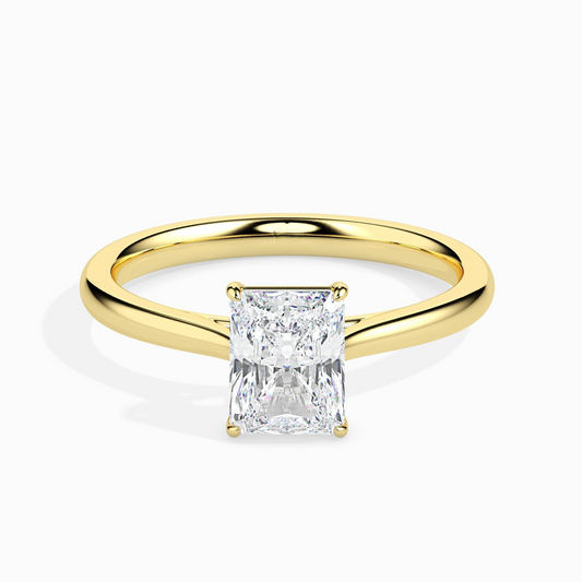 1ct D-VS1 Radiant Lab grown Diamond Solitaire ring in 18k Gold