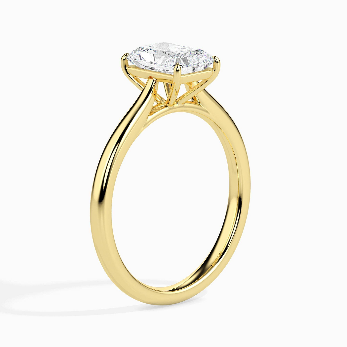 1ct D-VS1 Radiant Lab grown Diamond Solitaire ring in 18k Gold
