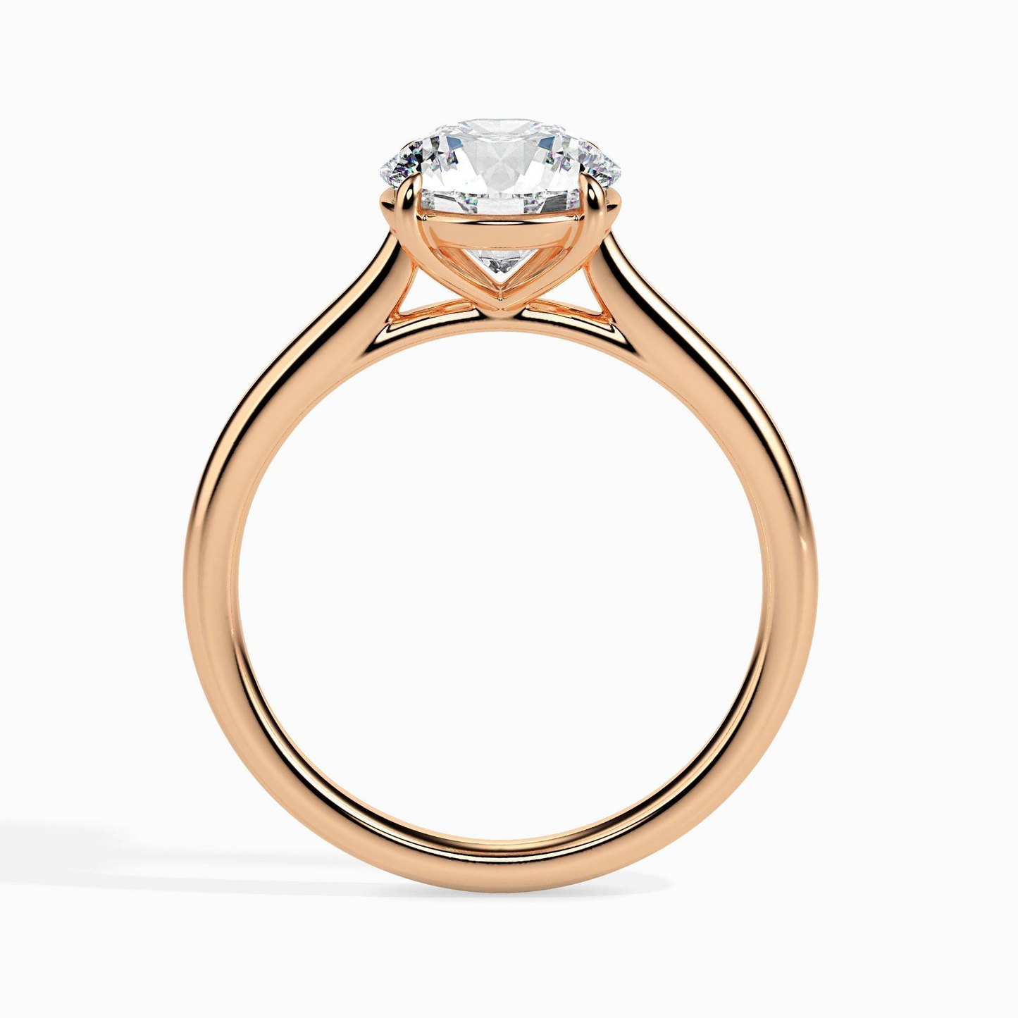 1ct D-VS1 Round Lab grown Diamond Solitaire ring in 18k Gold