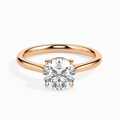 1ct D-VS1 Round Lab grown Diamond Solitaire ring in 18k Gold