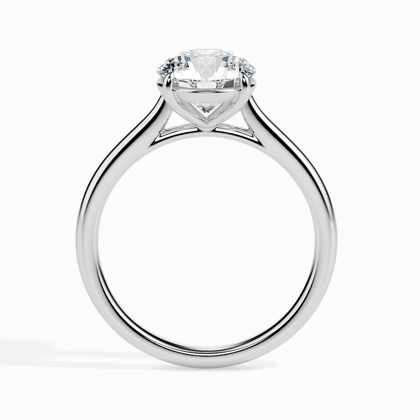 1ct D-VS1 Round Lab grown Diamond Solitaire ring in 18k Gold