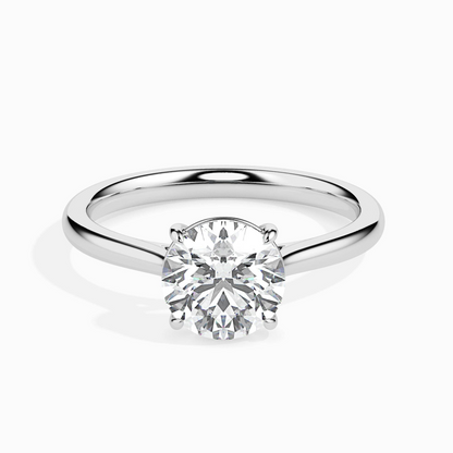 1ct D-VS1 Round Lab grown Diamond Solitaire ring in 18k Gold