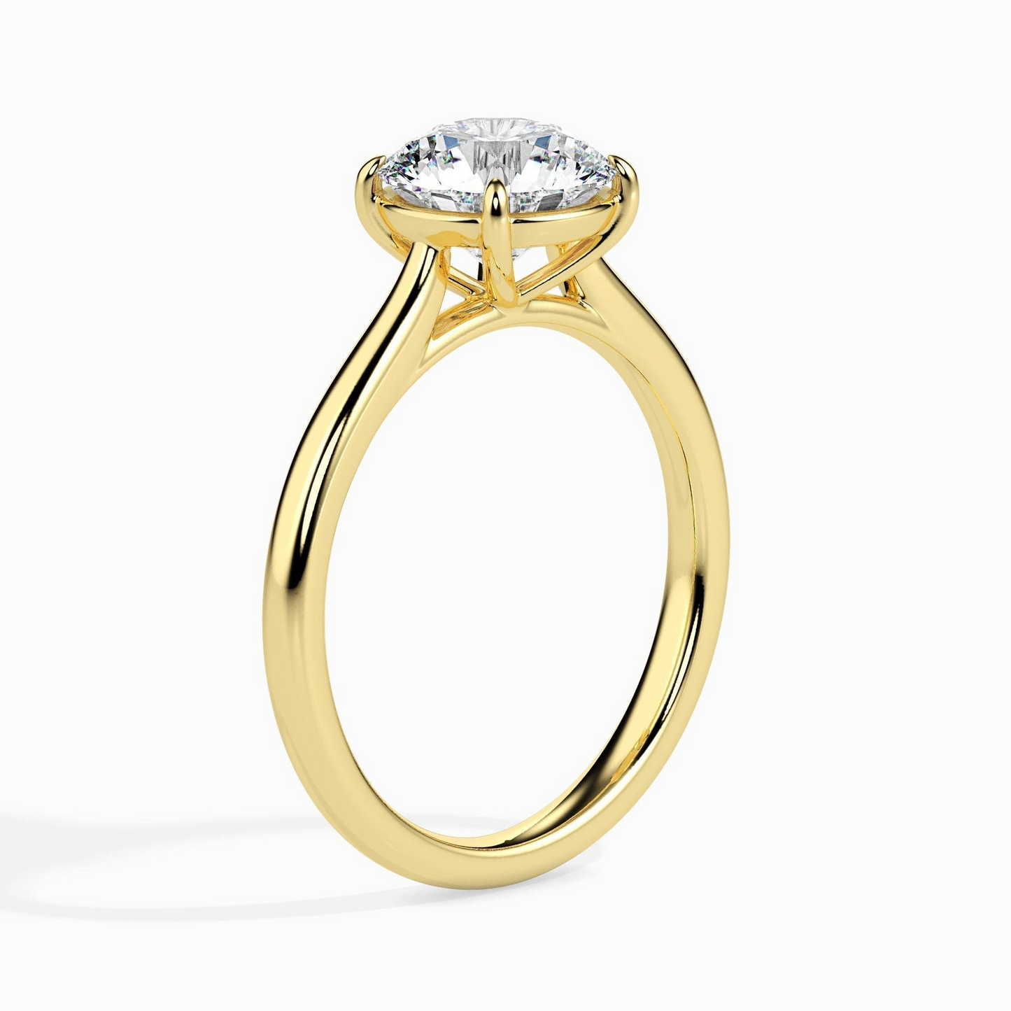 1ct D-VS1 Round Lab grown Diamond Solitaire ring in 18k Gold