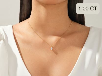 Pear Cut Diamond Solitaire Pendant - Prime & Pure
