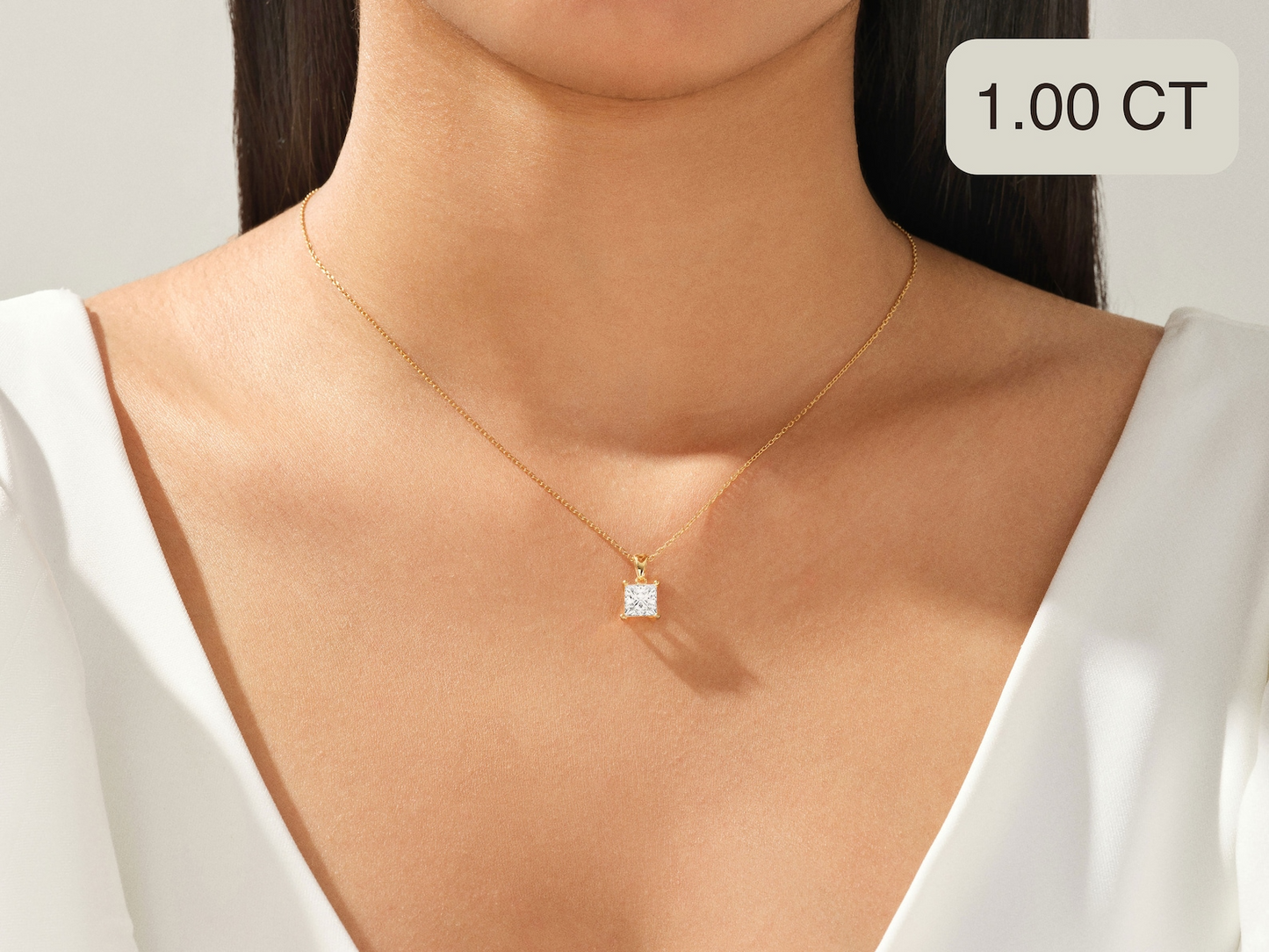 Princess Cut Diamond Solitaire Pendant - Prime & Pure