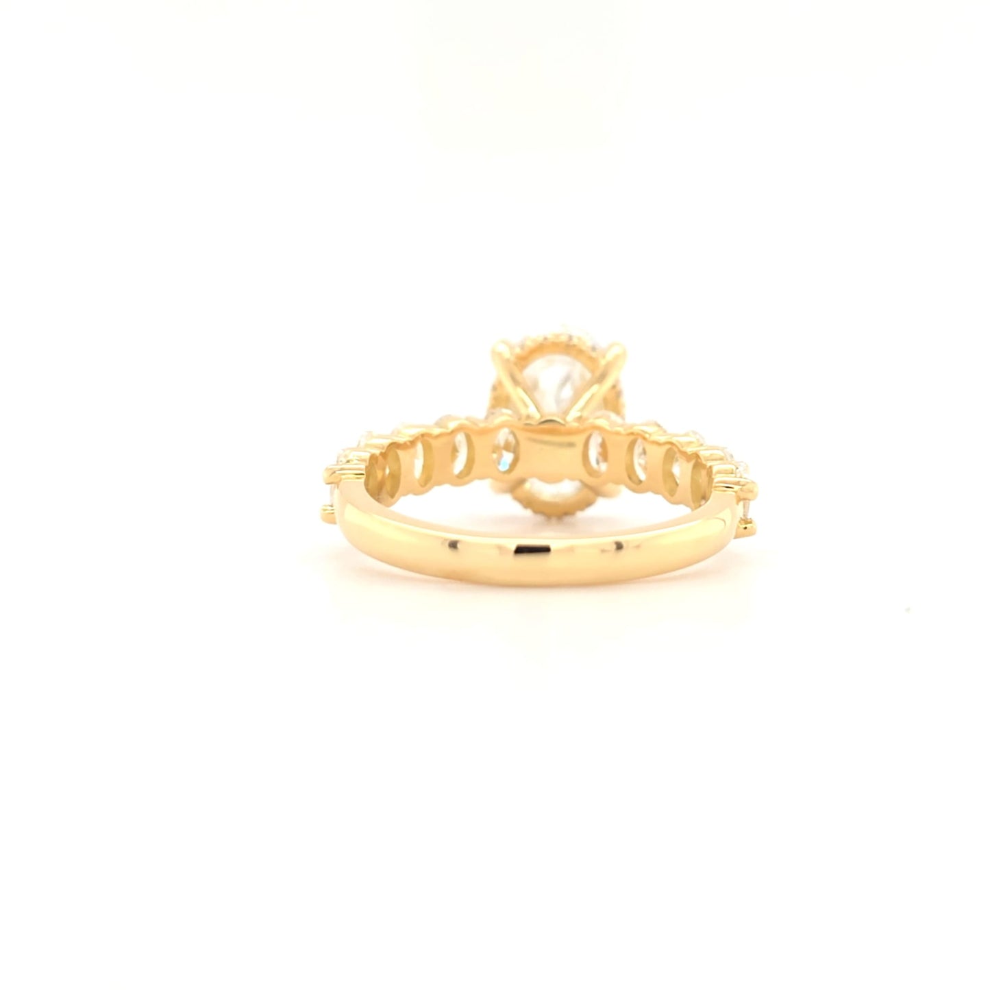 2.81ct D VVS2 Oval Lab-Grown Diamond  Hidden Halo | Oval Side Stones | Lexie Style | Size N½