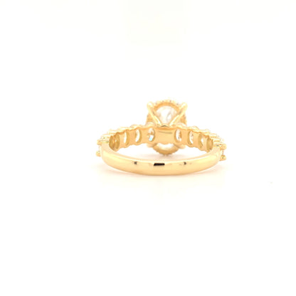 2.81ct D VVS2 Oval Lab-Grown Diamond  Hidden Halo | Oval Side Stones | Lexie Style | Size N½