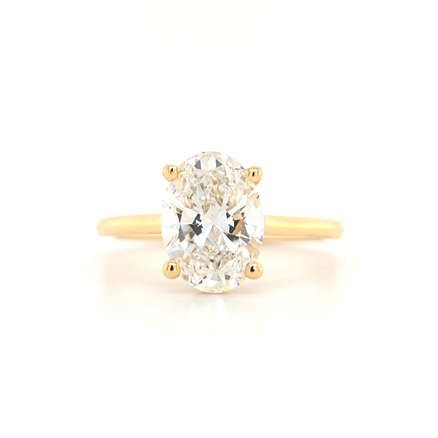 2.00ct F VS1 Oval Lab-Grown Diamond  Cathedral Style | Plain Band | Size M