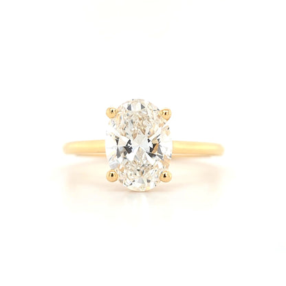 2.00ct F VS1 Oval Lab-Grown Diamond  Cathedral Style | Plain Band | Size M