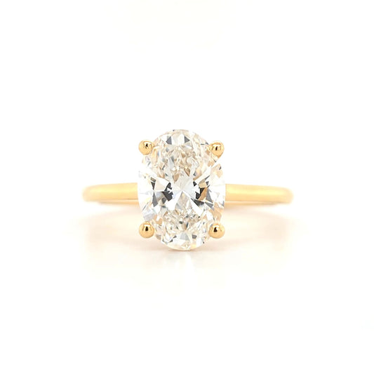 2.00ct F VS1 Oval Lab-Grown Diamond  Cathedral Style | Plain Band | Size M