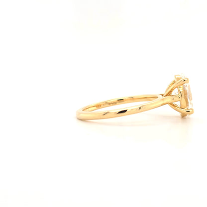 2.00ct F VS1 Oval Lab-Grown Diamond  Cathedral Style | Plain Band | Size M