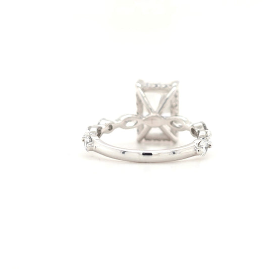 3.5ct D VS1 Radiant Lab-Grown Diamond  Hidden Halo | Marquise & Round Accents Band | Size J