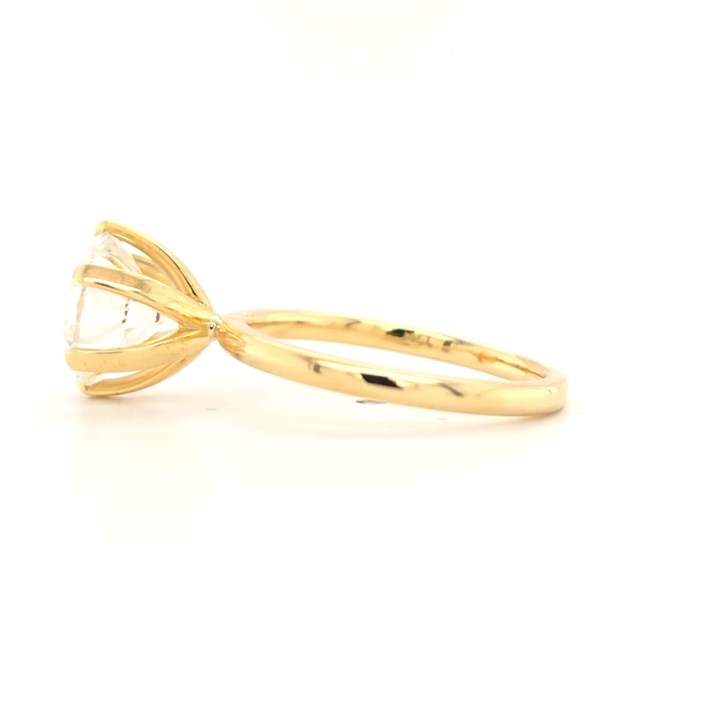 3.05ct D VS1 Round Lab-Grown Diamond  Six-Claw Setting | Plain Band | Size O½