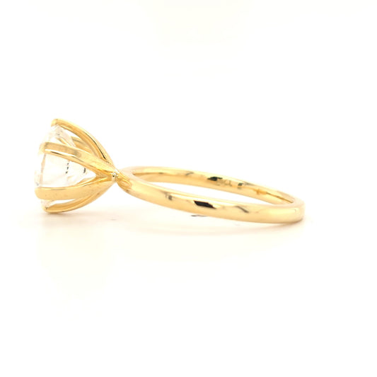3.05ct D VS1 Round Lab-Grown Diamond  Six-Claw Setting | Plain Band | Size O½