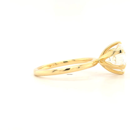 3.05ct D VS1 Round Lab-Grown Diamond  Six-Claw Setting | Plain Band | Size O½