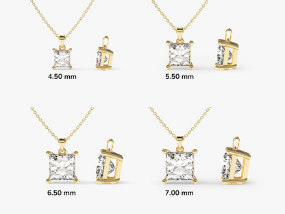 Princess Cut Diamond Solitaire Pendant - Prime & Pure