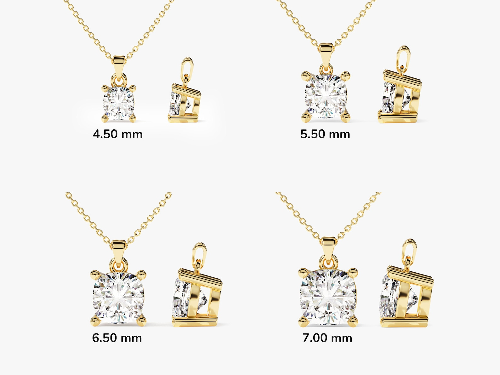 Cushion Cut Diamond Solitaire Pendant - Prime & Pure