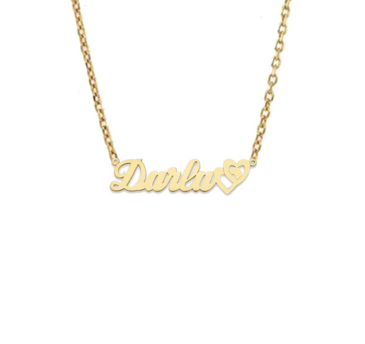 Double Heart Gold Name Necklace by Prime & Pure Australia