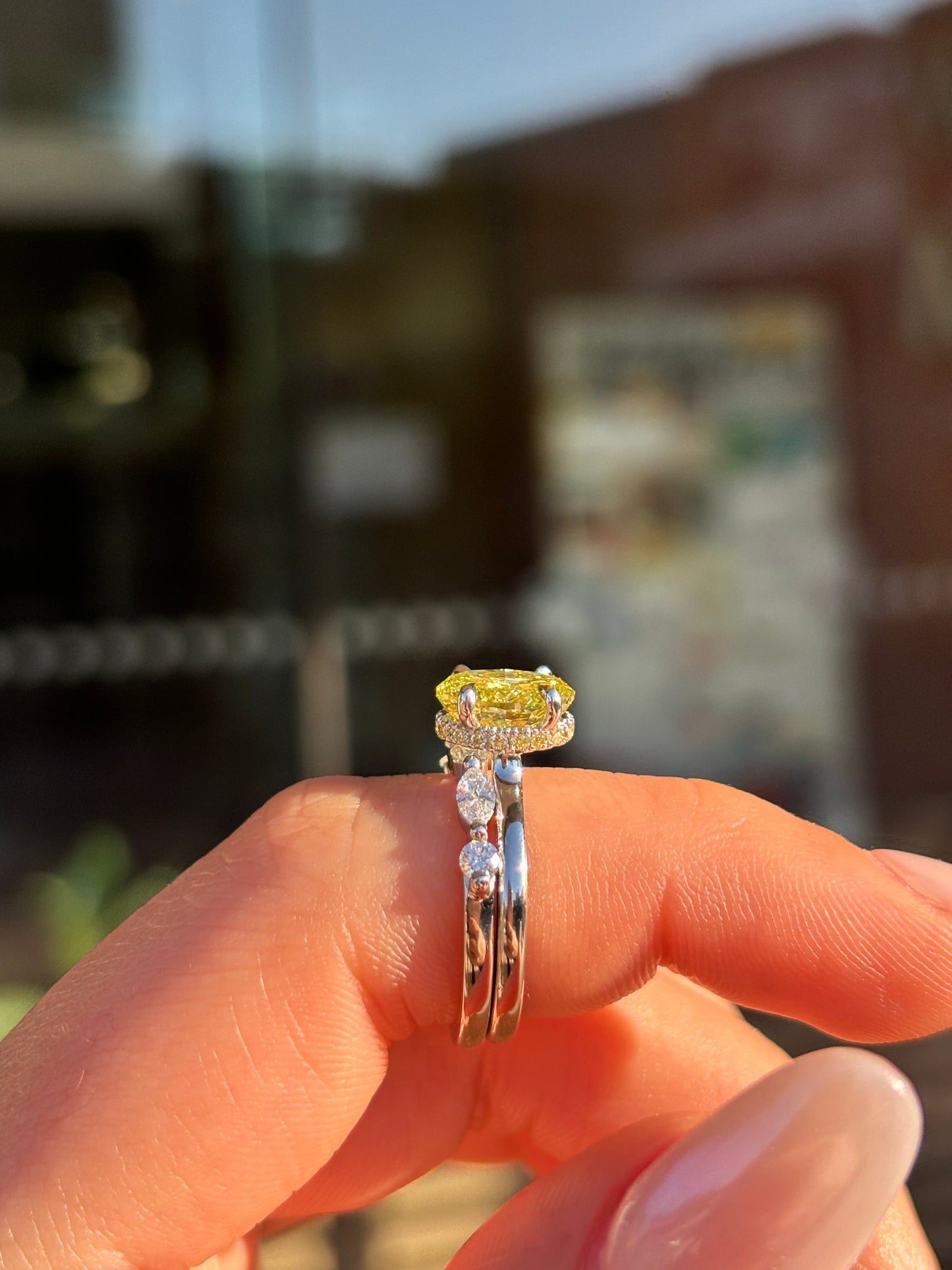 Betty - Round and Marquise Accent Stones Wedding Ring - Prime & Pure