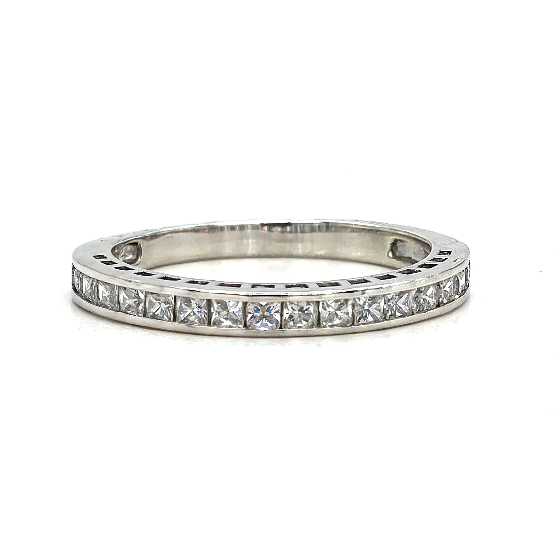 Avery- Princess Cut nestled in a channel setting - Prime & Pure