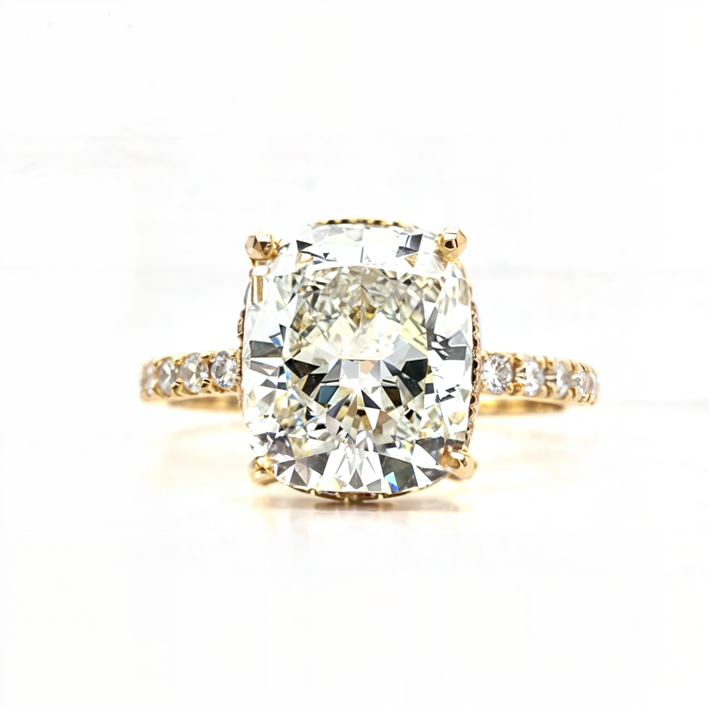 Siena – Cushion Solitaire with Hidden Halo and Pavé Band