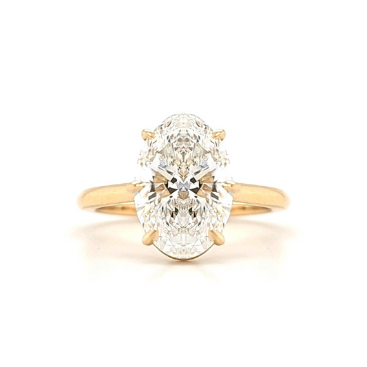 Maeve – " 3ct " Oval Cut Solitaire 6 Claw in 18k Gold (Ready) - Prime & Pure