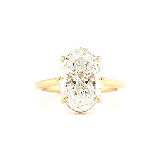 Eleanor – " 4 ct " Oval Cut Solitaire in 18k with 6 Claw Setting (Ready) - Prime & Pure