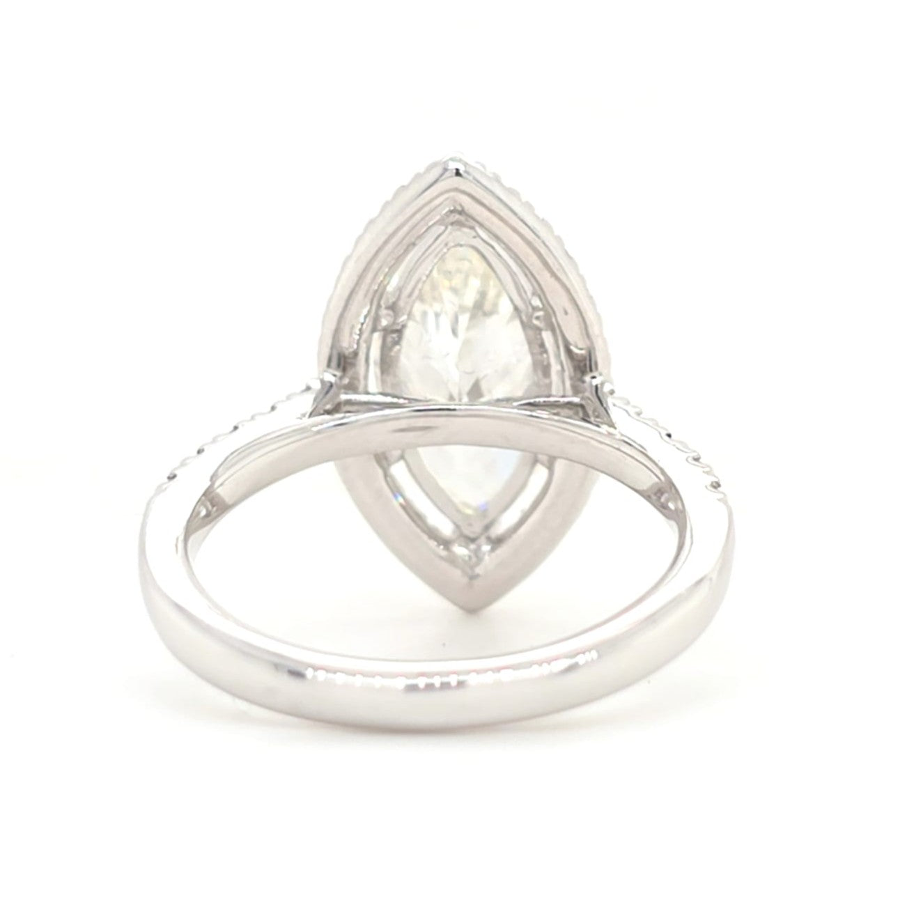 Analeia - Marquise Halo with Pavé Halfway Set Band