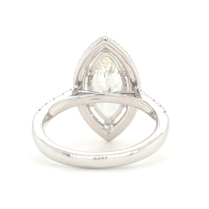 Analeia - Marquise Halo with Pavé Halfway Set Band