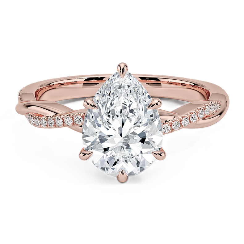 Pear Cut Diamond Twisted Pave Band Ring - Prime & Pure