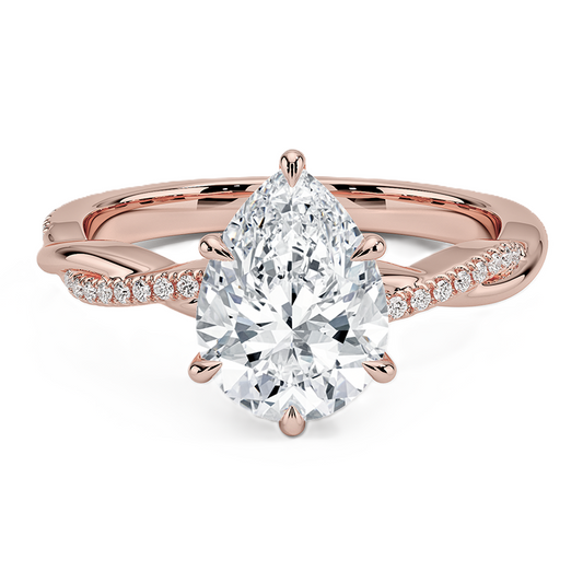 Pear Cut Diamond Twisted Pave Band Ring - Prime & Pure
