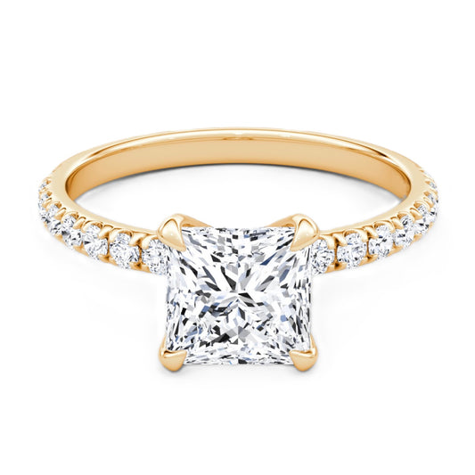 Princess Cut Diamond Pave Band Ring
