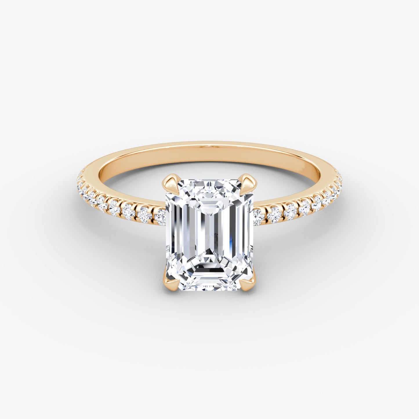 Emerald Cut Diamond Pave Band Ring - Prime & Pure