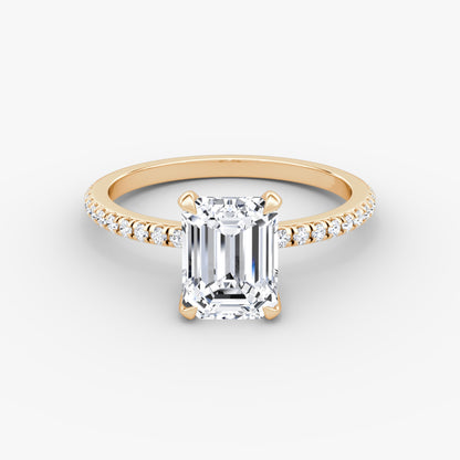 Emerald Cut Diamond Pave Band Ring - Prime & Pure