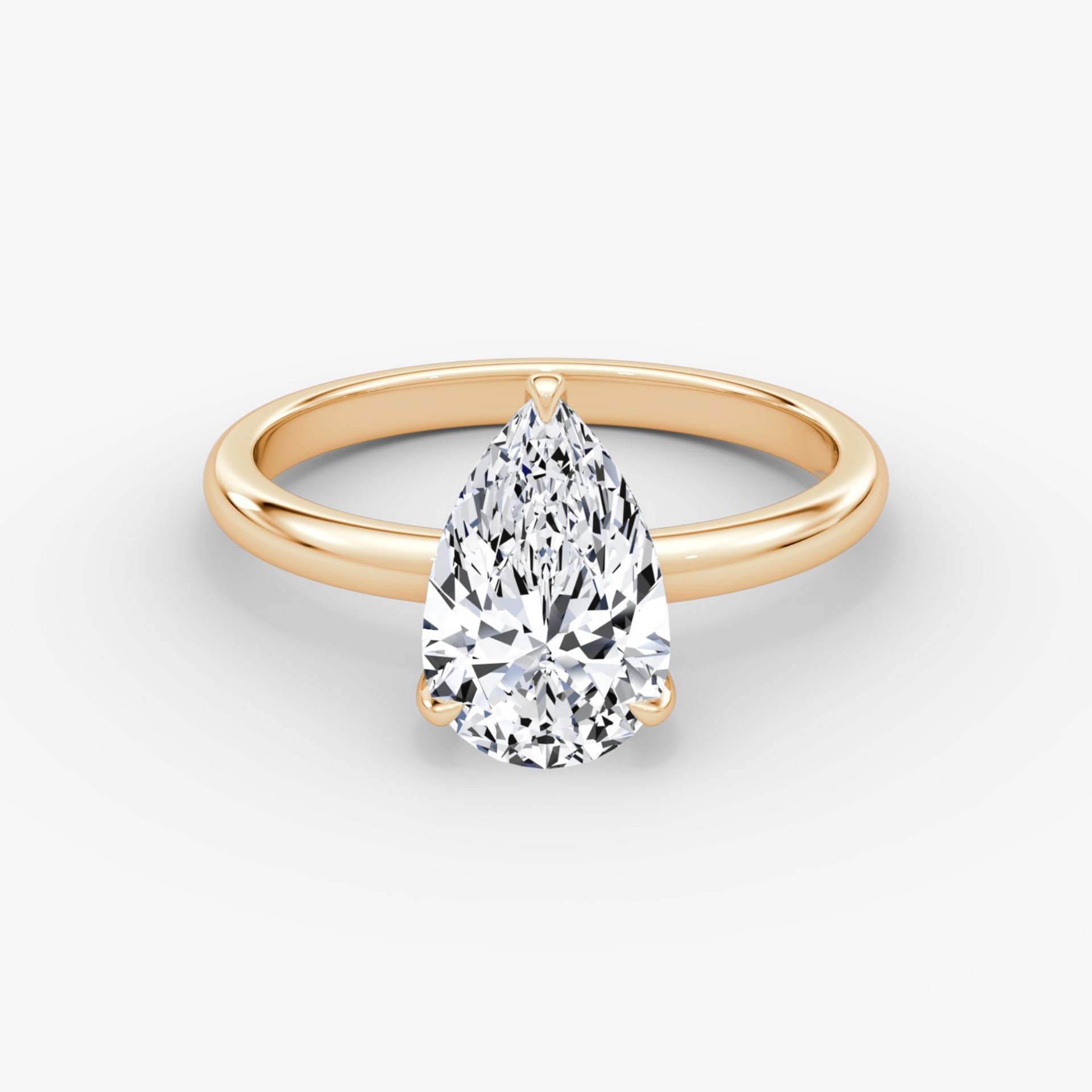 Pear Cut Diamond Solitaire Ring - Prime & Pure