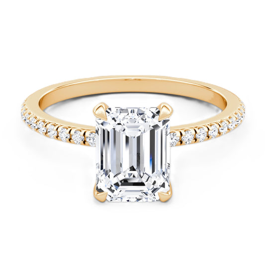 Emerald Cut Diamond Pave Band Ring - Prime & Pure