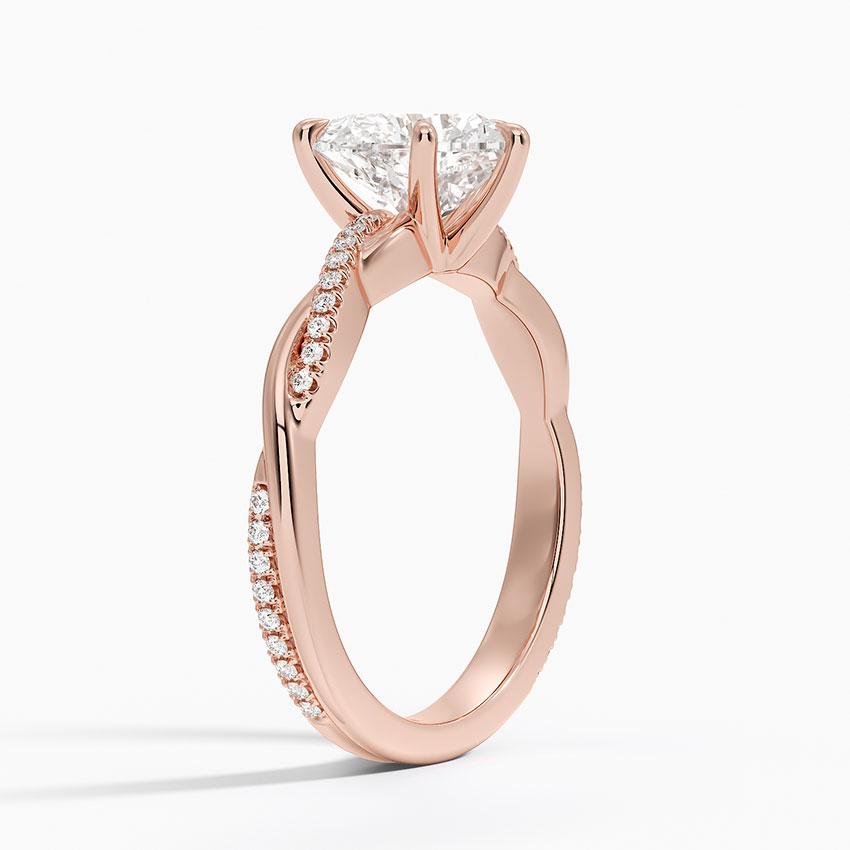 Heart Cut Diamond Twisted Pave Band Ring - Prime & Pure