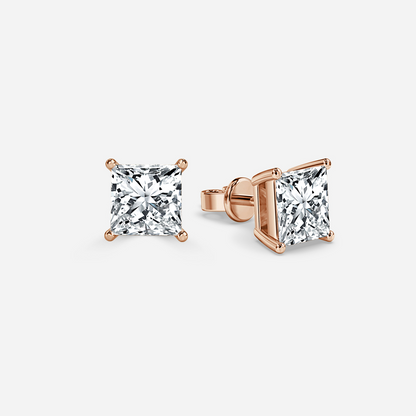 Princess Diamond Stud Earrings - Prime & Pure