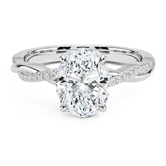 Oval Cut Diamond Twisted Pave Band Ring - Prime & Pure