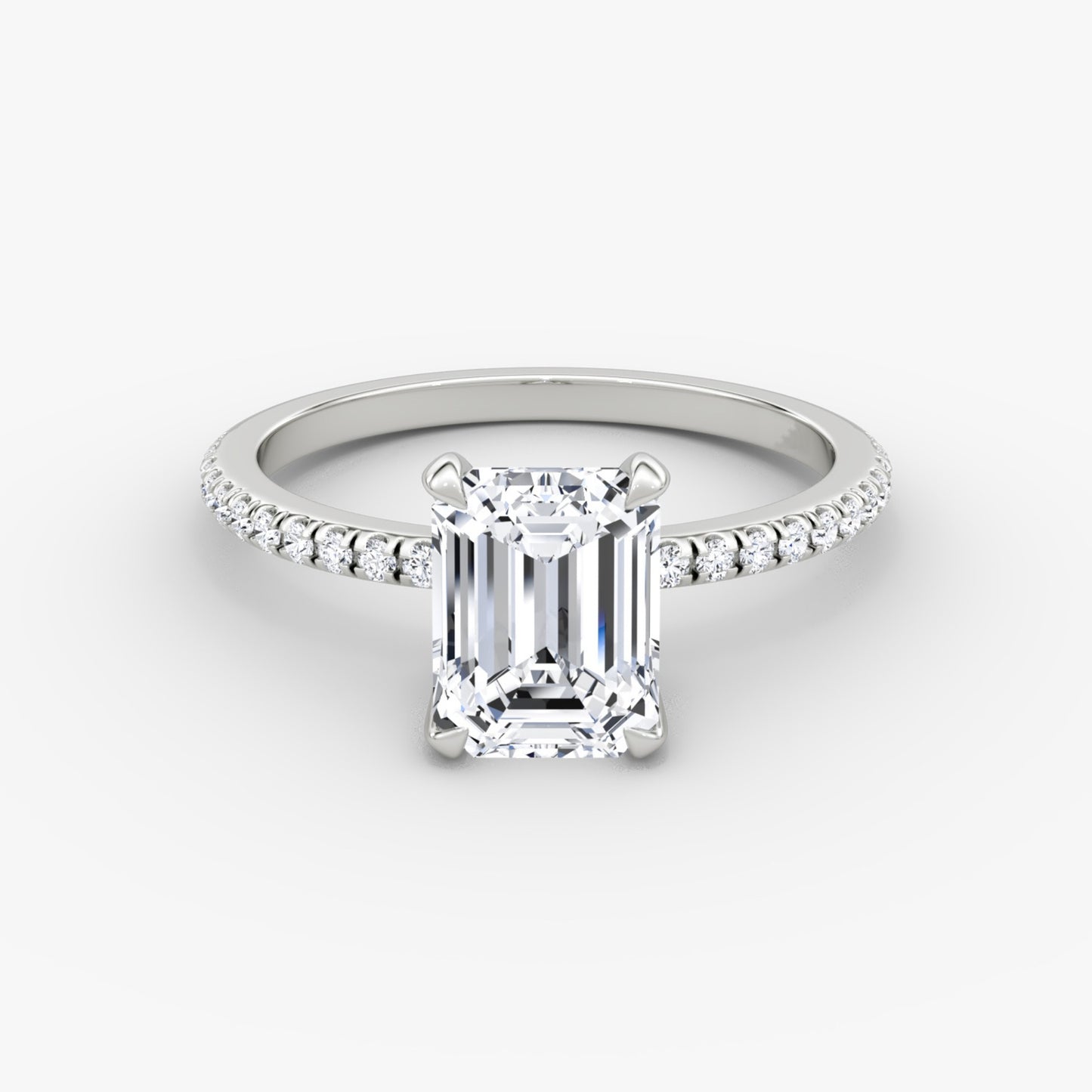 Emerald Cut Diamond Pave Band Ring - Prime & Pure