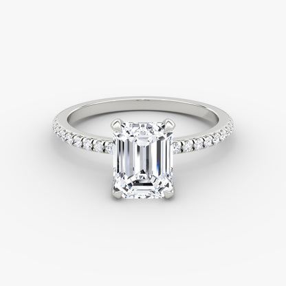 Emerald Cut Diamond Pave Band Ring - Prime & Pure