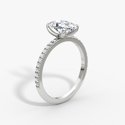 Oval Cut Diamond Pave Band Ring - Prime & Pure