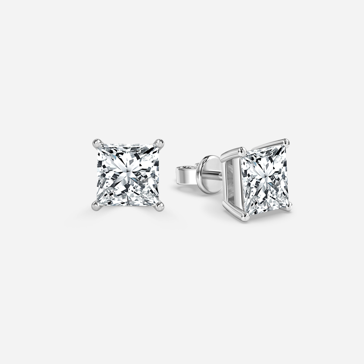 Princess Diamond Stud Earrings - Prime & Pure