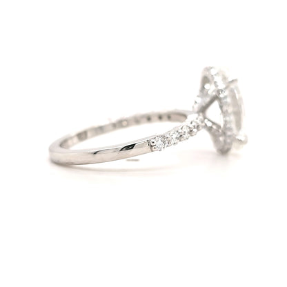 Merry – " 4ct " Oval Solitaire in 18K with round Side Stones and hidden halo (Ready) - Prime & Pure