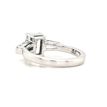 Parker - " 2ct " Emerald Solitaire in 18k Gold with Tapered Baguette Side Stones - Prime & Pure
