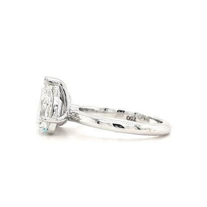 Dina – " 1ct Pear cut and 1ct Emerald cut " Toi et Moi Engagement Ring in 18k Gold with Plain Band (Ready) - Prime & Pure